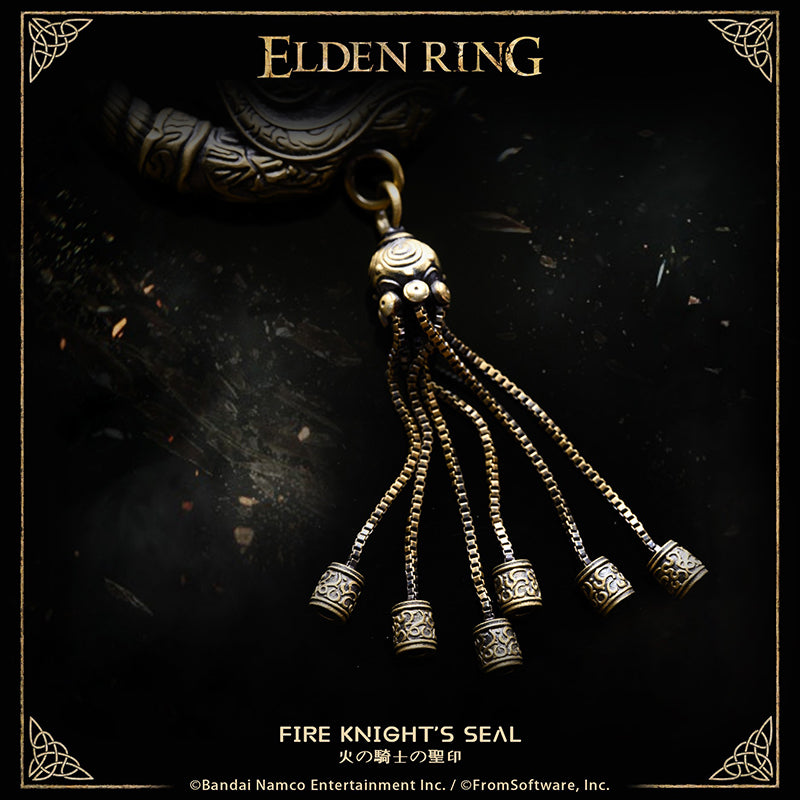 Starforged ELDEN RING Sacred Seal Fire Knight's Seal Game Merchandise Officially Authorized Sacred seal of the Fire Knights, who answer directly to Messmer the Impaler.   Enhances fire incantations of Messmer.  The emblem of Messmer's army depicts a golden ring and the fire of his sacred seal